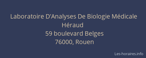 Laboratoire D'Analyses De Biologie Médicale Héraud