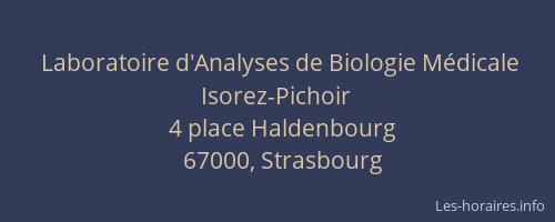 Laboratoire d'Analyses de Biologie Médicale Isorez-Pichoir