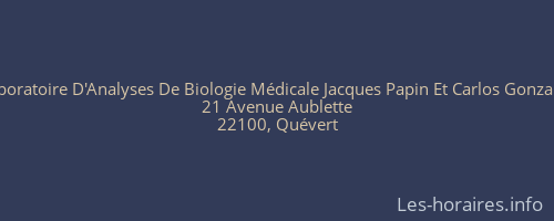 Laboratoire D'Analyses De Biologie Médicale Jacques Papin Et Carlos Gonzales