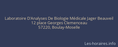 Laboratoire D'Analyses De Biologie Médicale Jager Beauveil