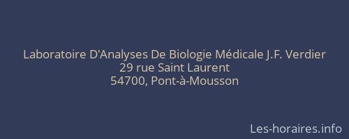 Laboratoire D'Analyses De Biologie Médicale J.F. Verdier