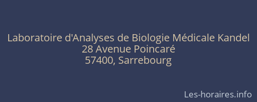 Laboratoire d'Analyses de Biologie Médicale Kandel