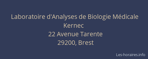 Laboratoire d'Analyses de Biologie Médicale Kernec