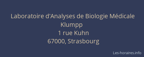 Laboratoire d'Analyses de Biologie Médicale Klumpp
