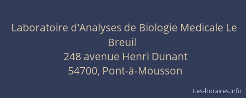 Laboratoire d'Analyses de Biologie Medicale Le Breuil
