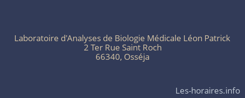 Laboratoire d'Analyses de Biologie Médicale Léon Patrick