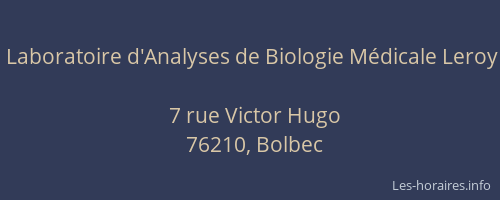 Laboratoire d'Analyses de Biologie Médicale Leroy