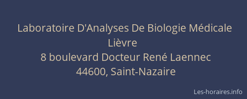 Laboratoire D'Analyses De Biologie Médicale Lièvre