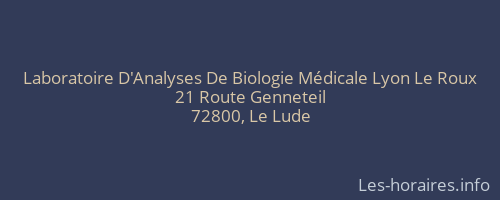 Laboratoire D'Analyses De Biologie Médicale Lyon Le Roux