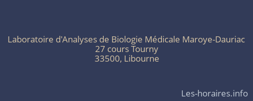 Laboratoire d'Analyses de Biologie Médicale Maroye-Dauriac