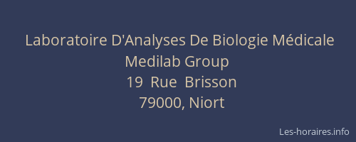 Laboratoire D'Analyses De Biologie Médicale Medilab Group