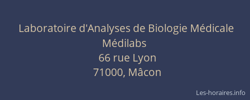 Laboratoire d'Analyses de Biologie Médicale Médilabs