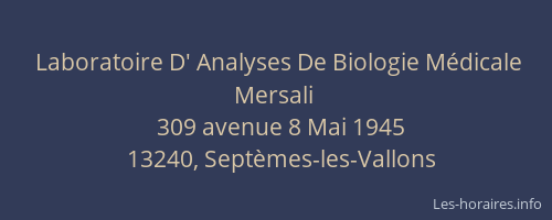 Laboratoire D' Analyses De Biologie Médicale Mersali