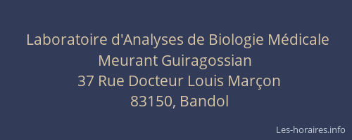 Laboratoire d'Analyses de Biologie Médicale Meurant Guiragossian