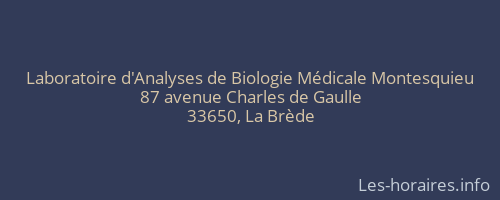 Laboratoire d'Analyses de Biologie Médicale Montesquieu