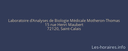 Laboratoire d'Analyses de Biologie Médicale Motheron-Thomas