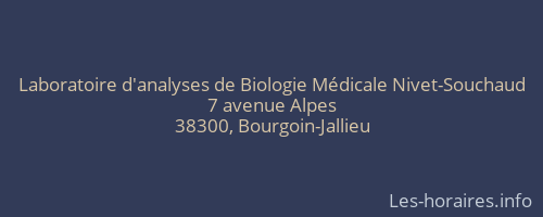 Laboratoire d'analyses de Biologie Médicale Nivet-Souchaud