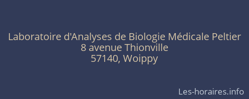 Laboratoire d'Analyses de Biologie Médicale Peltier