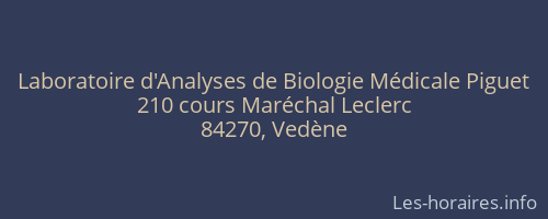 Laboratoire d'Analyses de Biologie Médicale Piguet
