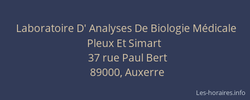 Laboratoire D' Analyses De Biologie Médicale Pleux Et Simart