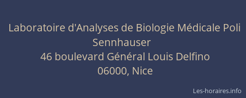Laboratoire d'Analyses de Biologie Médicale Poli Sennhauser