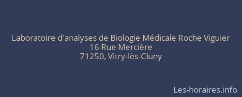 Laboratoire d'analyses de Biologie Médicale Roche Viguier