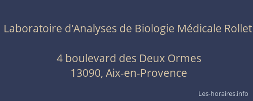 Laboratoire d'Analyses de Biologie Médicale Rollet