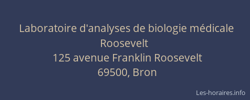 Laboratoire d'analyses de biologie médicale Roosevelt