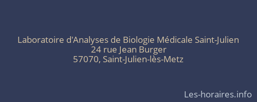 Laboratoire d'Analyses de Biologie Médicale Saint-Julien