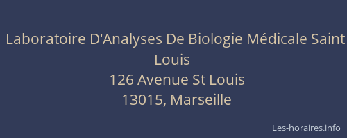 Laboratoire D'Analyses De Biologie Médicale Saint Louis