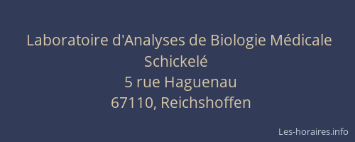 Laboratoire d'Analyses de Biologie Médicale Schickelé