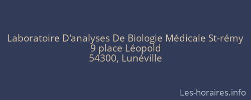 Laboratoire D'analyses De Biologie Médicale St-rémy