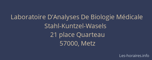 Laboratoire D'Analyses De Biologie Médicale Stahl-Kuntzel-Wasels