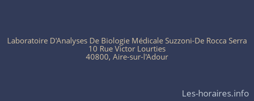 Laboratoire D'Analyses De Biologie Médicale Suzzoni-De Rocca Serra