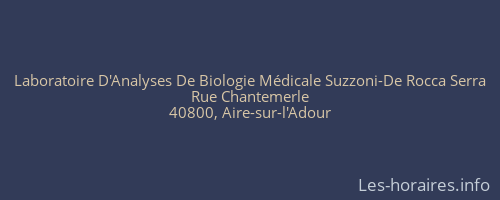Laboratoire D'Analyses De Biologie Médicale Suzzoni-De Rocca Serra