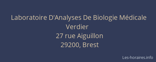 Laboratoire D'Analyses De Biologie Médicale Verdier