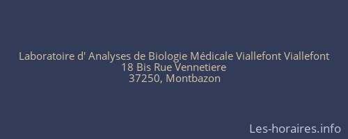 Laboratoire d' Analyses de Biologie Médicale Viallefont Viallefont