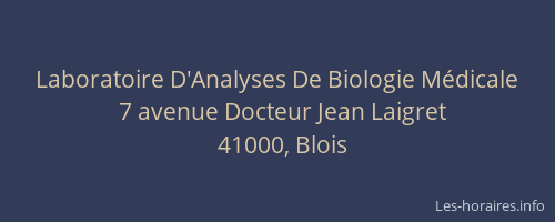 Laboratoire D'Analyses De Biologie Médicale