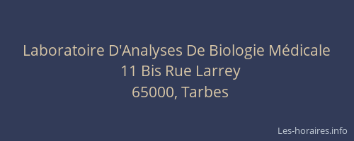Laboratoire D'Analyses De Biologie Médicale