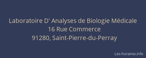 Laboratoire D' Analyses de Biologie Médicale