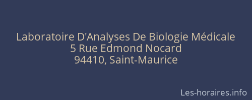 Laboratoire D'Analyses De Biologie Médicale