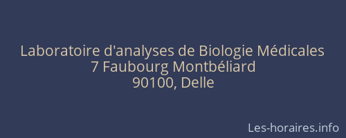 Laboratoire d'analyses de Biologie Médicales