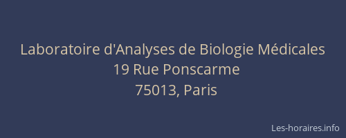 Laboratoire d'Analyses de Biologie Médicales