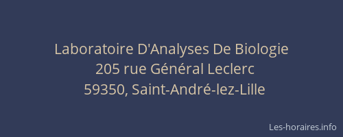 Laboratoire D'Analyses De Biologie