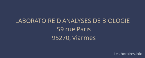 LABORATOIRE D ANALYSES DE BIOLOGIE