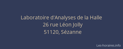 Laboratoire d'Analyses de la Halle