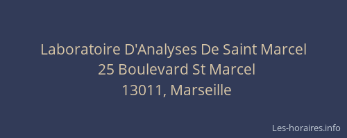 Laboratoire D'Analyses De Saint Marcel