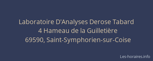 Laboratoire D'Analyses Derose Tabard