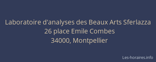 Laboratoire d'analyses des Beaux Arts Sferlazza