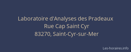 Laboratoire d'Analyses des Pradeaux